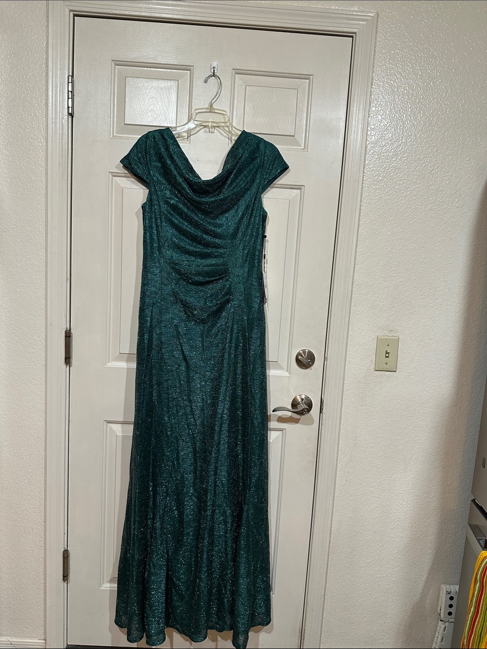 Adrianna Papell Emerald Green Cowl Neck Maxi Dress